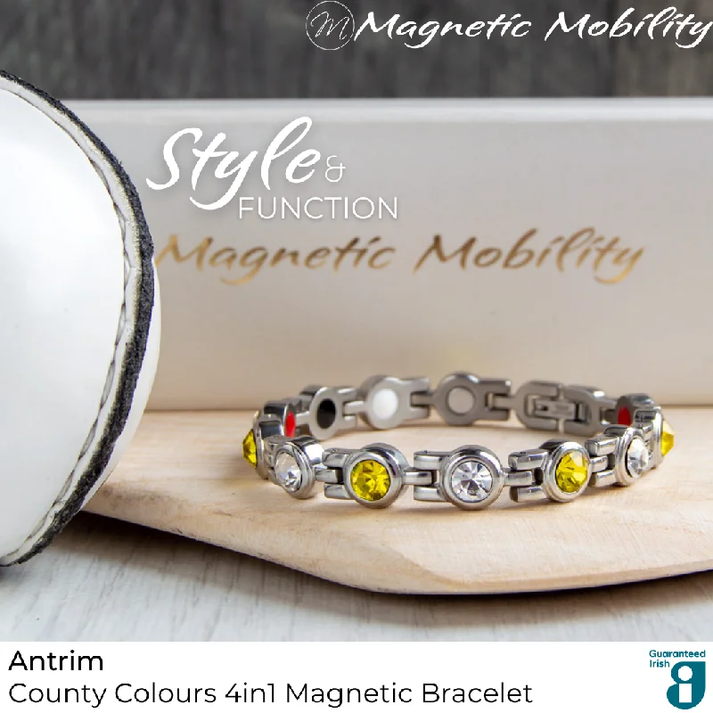 men’s stylish bracelet with charm-Antrim GAA inspired County Colours Bracelet