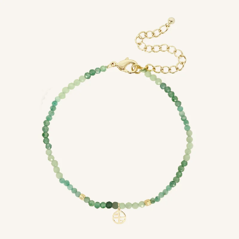 delicate beaded bracelet for teens-Aventurine Hue Bracelet - Stone of Opportunity