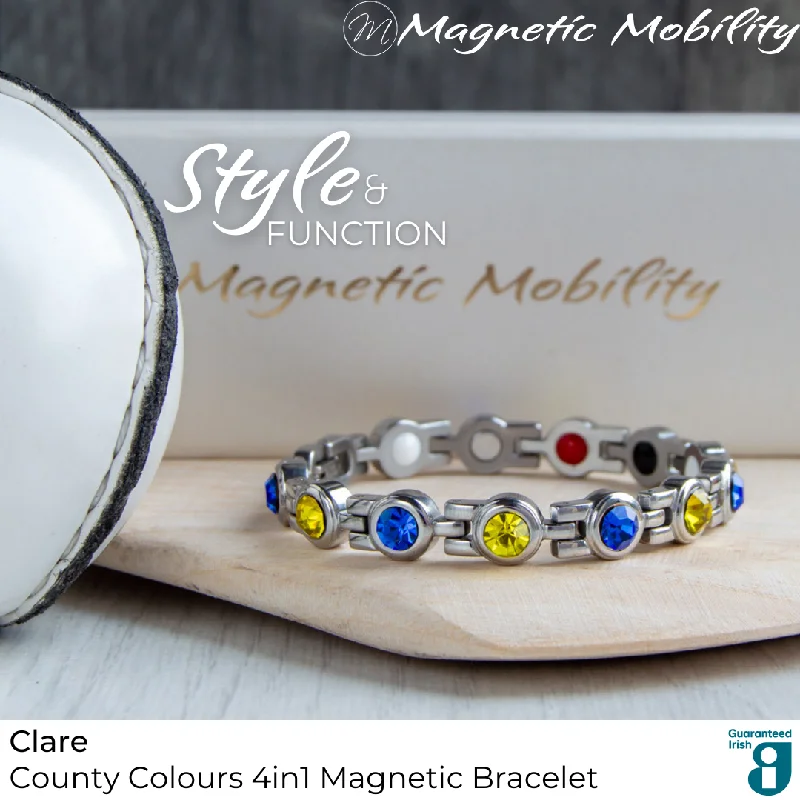 engraved bracelet with love message-Clare GAA County Colours Magnetic Bracelet