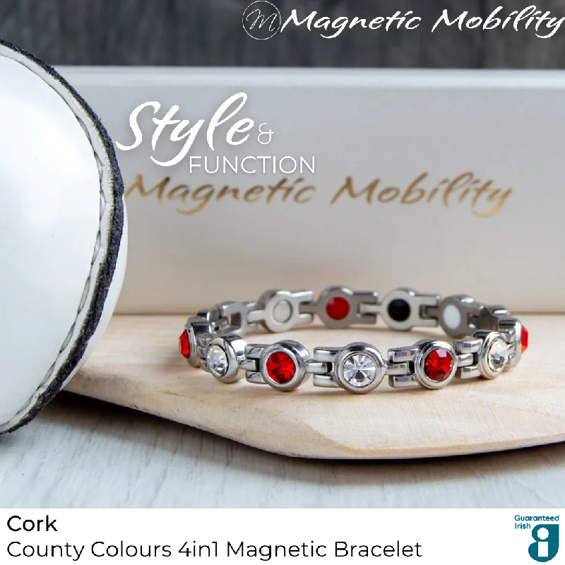 bracelet with meaningful charms for women-Cork GAA County Colours Magnetic Bracelet