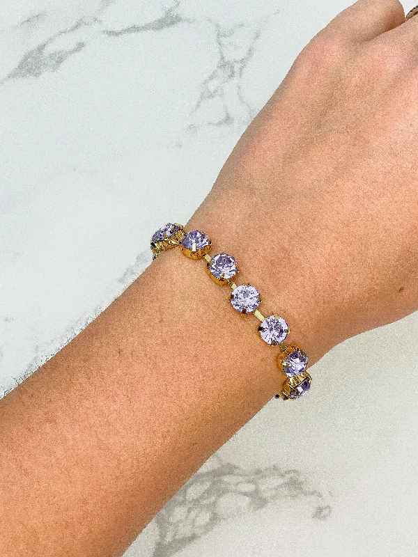 best friendship bracelet set-Gemstone Toggle Bracelet - Lavender