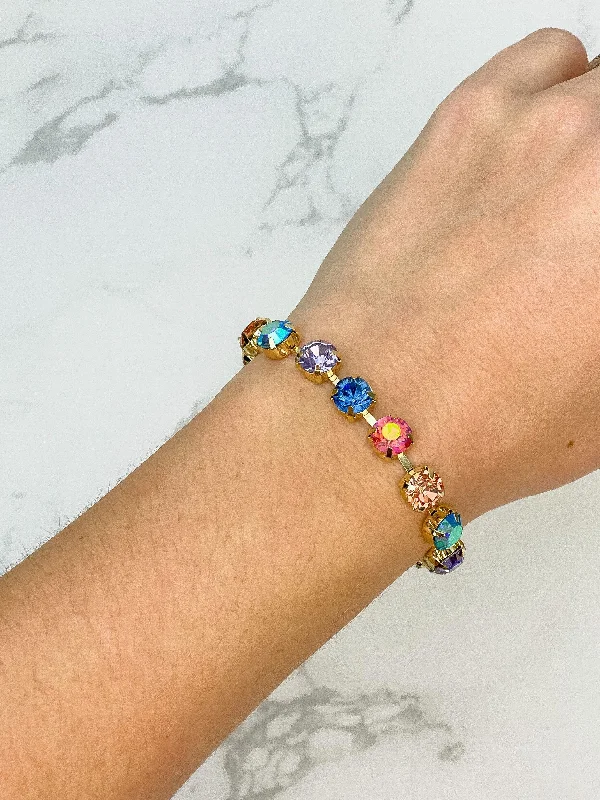 multi-color gemstone bracelet-Gemstone Toggle Bracelet - Multi