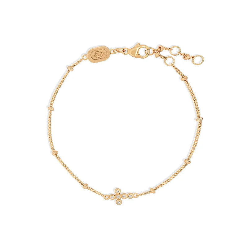 simple silver charm bracelet-Gold Faith Bracelet