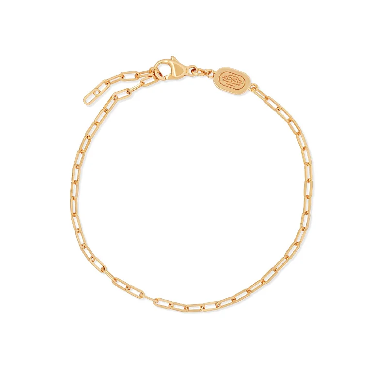 men’s chain bracelet with crystal charm-Gold Mini Link Bracelet