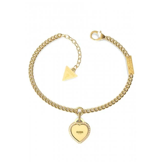 best friendship bracelet set-Ladies Gold Plated Heart Crystals Bracelet UBB01422YGL