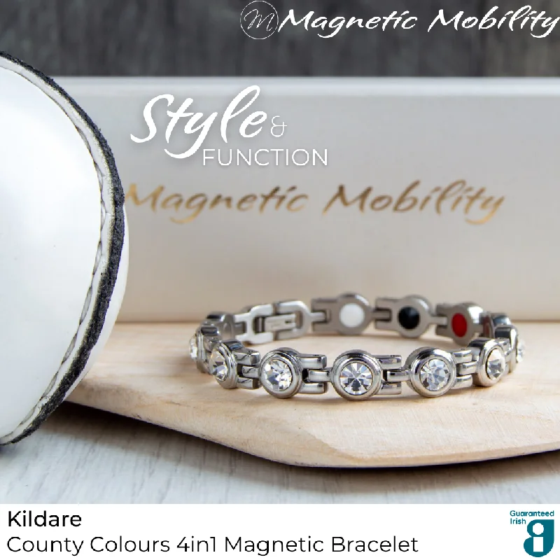 simple gold chain bracelet-Kildare GAA County Colours Magnetic Bracelet