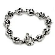 men's beaded bracelet with skull-Mini Cross Bracelet