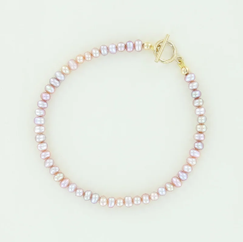 personalized infinity bracelet-Minimalist Fresh Water Pearl Bracelet, Pink