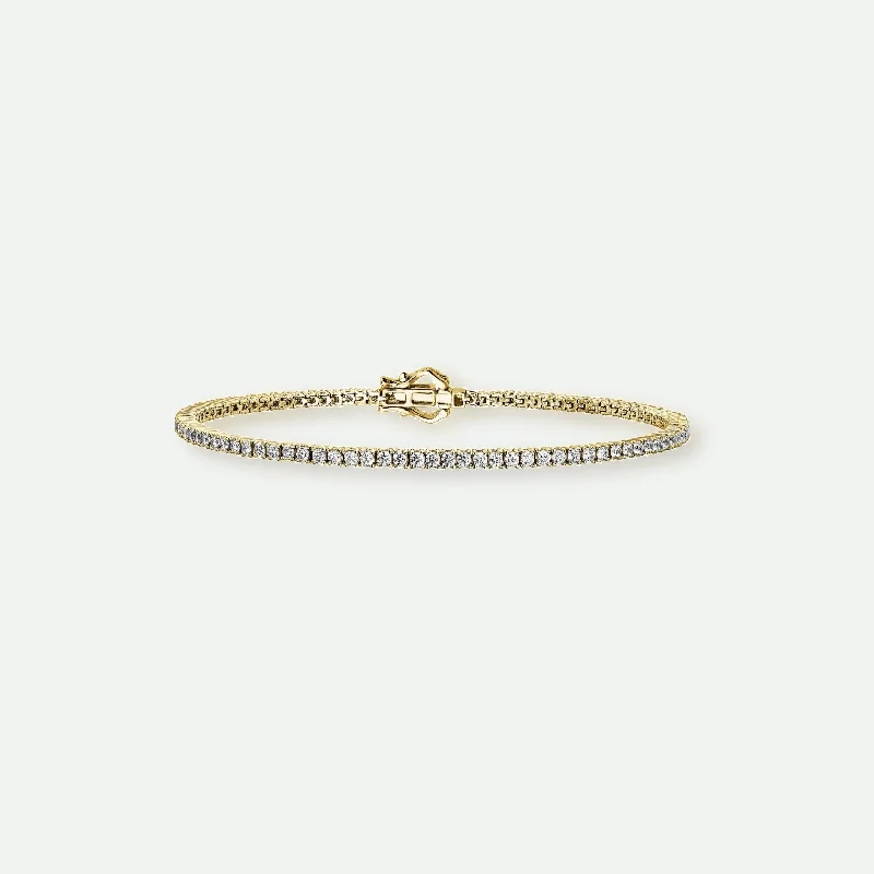 silver bracelet with diamonds-Penelope | 9ct Yellow Gold 2ct tw Lab Grown Diamond Bracelet