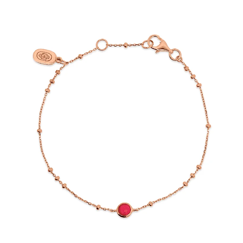 personalized friendship bracelet for teens-Rose Gold Birthstone Bracelet