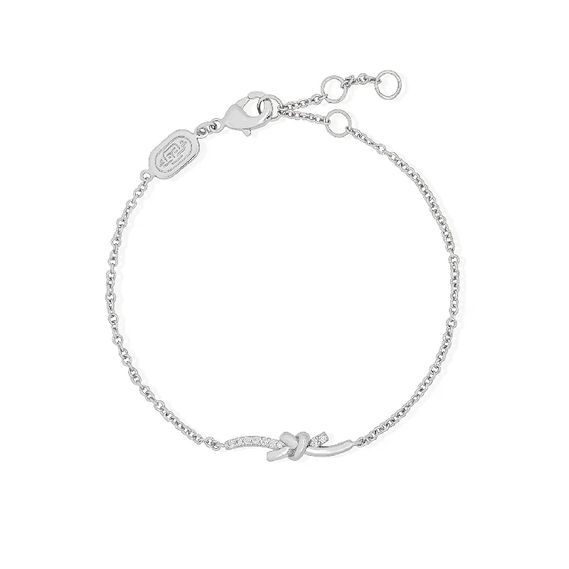 stackable beaded bangles-Silver Clove Knot Bracelet