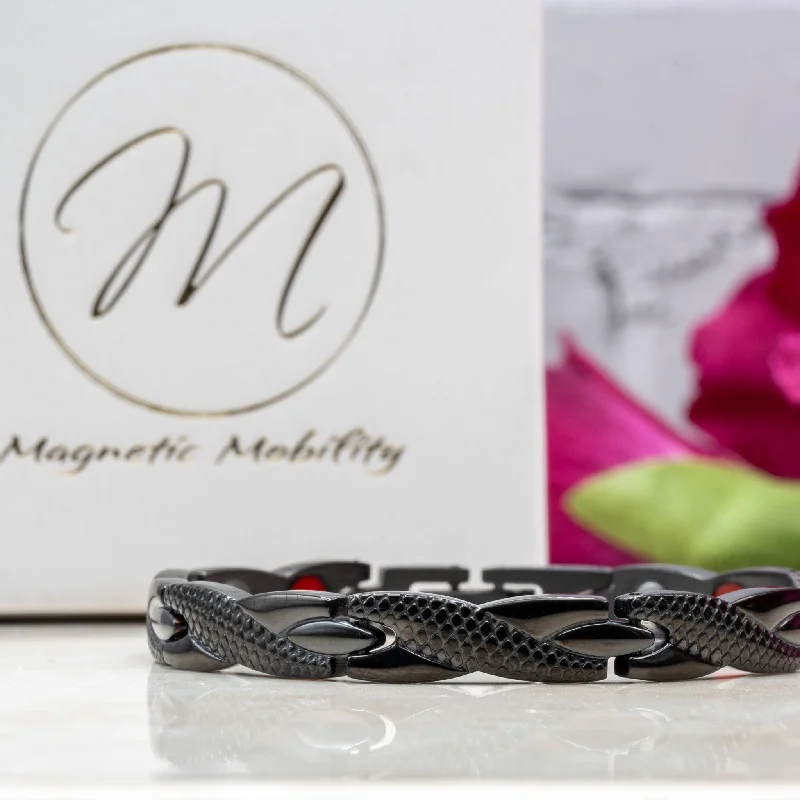 handmade silver cuff bracelet-Snapdragon Night 4in1 Magnetic Bracelet