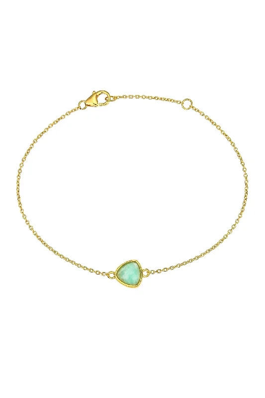 simple silver charm bracelet-Sterling Silver Gold Plated Amazonite Bracelet