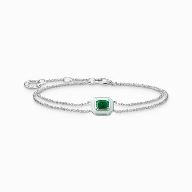 elegant bracelet for wedding gift-Charming Green Stone Bracelet A2095-496-6