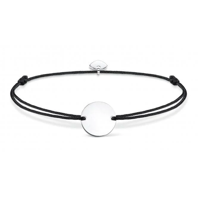 gold bracelet for luxury wedding gift-Thomas Sabo Little Secret Disc Black Bracelet LS018-173-11-L20v