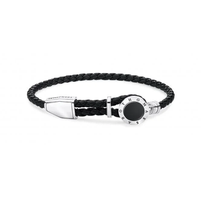 stylish charm bracelet for women-Rebel at Heart Onyx Disc Bracelet A1864-982-11-L25v