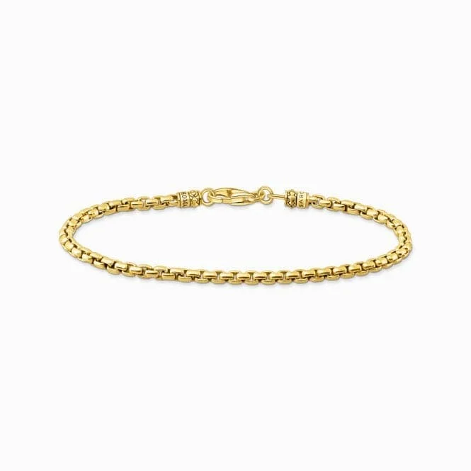 men's stainless steel bracelet-Sterling Silver Gold Plated Venezia Bracelet A2086-413-39