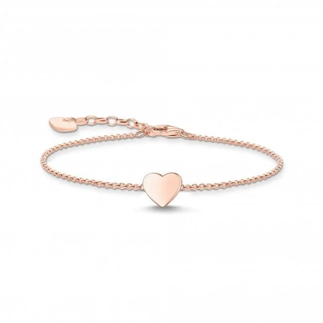 stylish gemstone bracelet-Sterling Silver Rose Gold Plated Heart Bracelet A2044-415-40-L19V