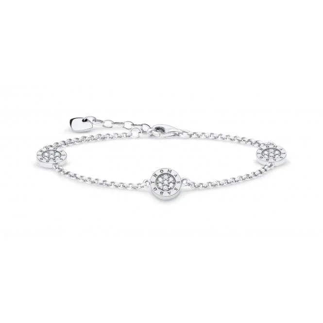 tennis bracelet with crystals-Thomas Sabo Classic Signature Pave Bracelet A1829-051-14-L19v