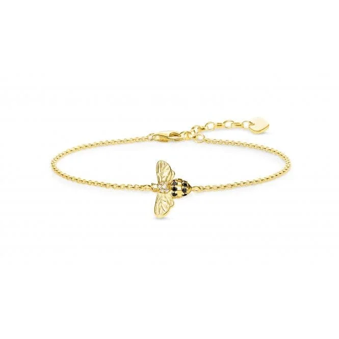 luxury gold chain bracelet-Thomas Sabo Gold Plated Bee Bracelet A1865-414-7-L19v