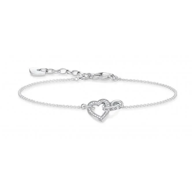 couple bracelets with initials-Thomas Sabo Together Heart Bracelet A1648-051-14-L19v