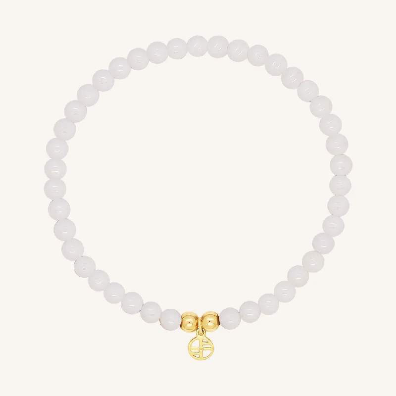 luxurious tennis bracelet-White Agate Lumier Bracelet - Stone of Resilience