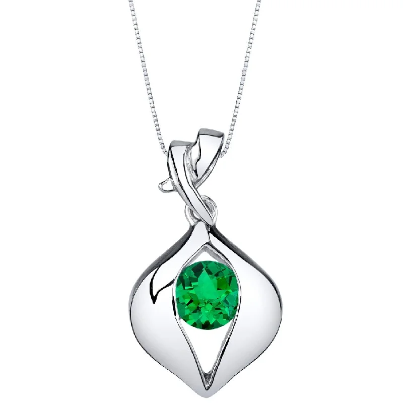 custom star necklace -0.75 ct Emerald Pendant in Sterling Silver