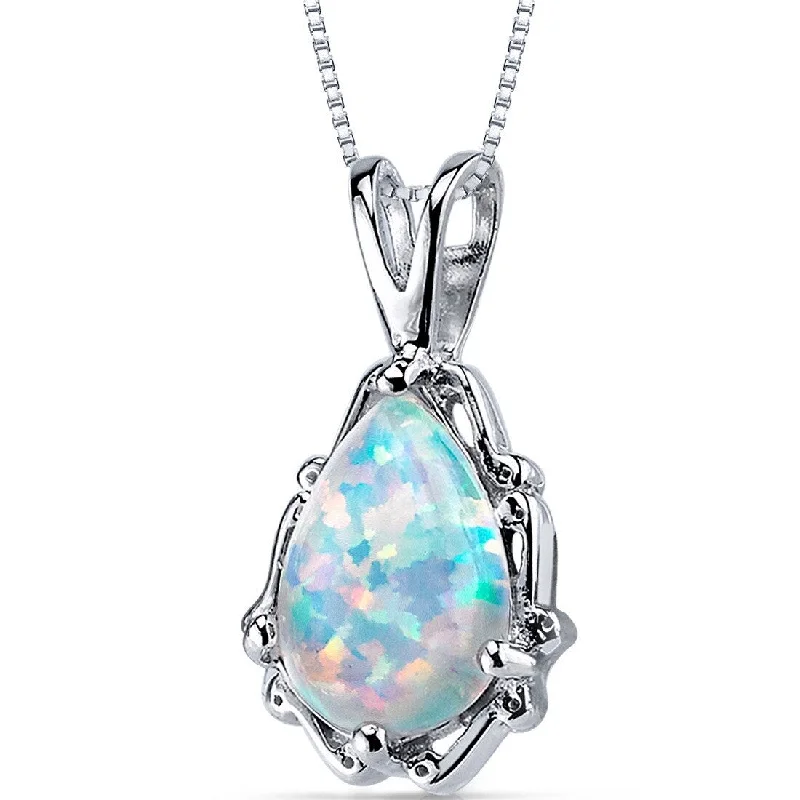 unique pendant necklace for women -1.5 ct Opal Pendant in Sterling Silver