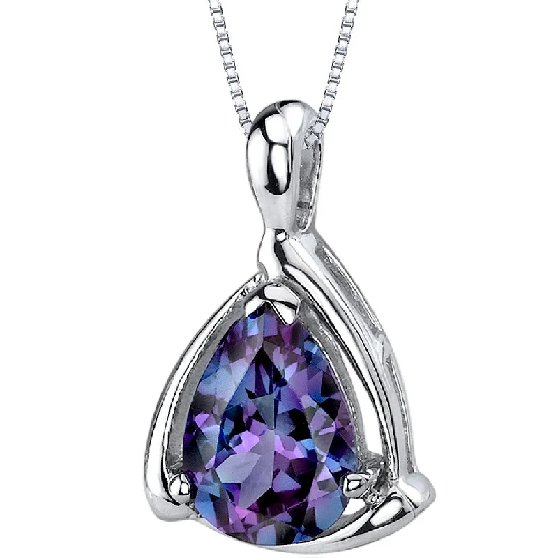 personalized letter necklace -2.5 ct Alexandrite Pendant in Sterling Silver