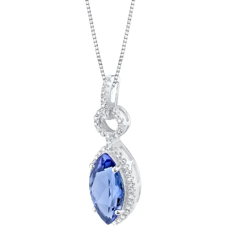 personalized photo pendant necklace -3.5 ct Tanzanite Pendant in Sterling Silver