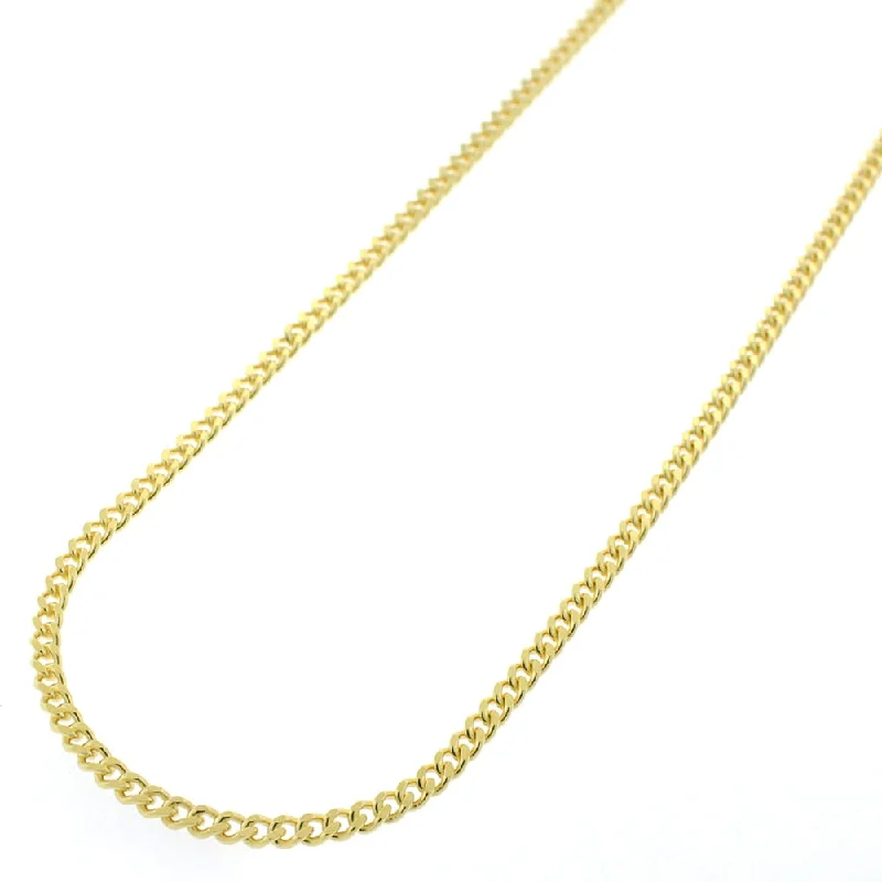 gold triangle necklace -Authentic Solid Sterling Silver 2mm Cuban Curb Link .925 ITProLux Yellow Gold Necklace Chains 16" - 30", Made In Italy