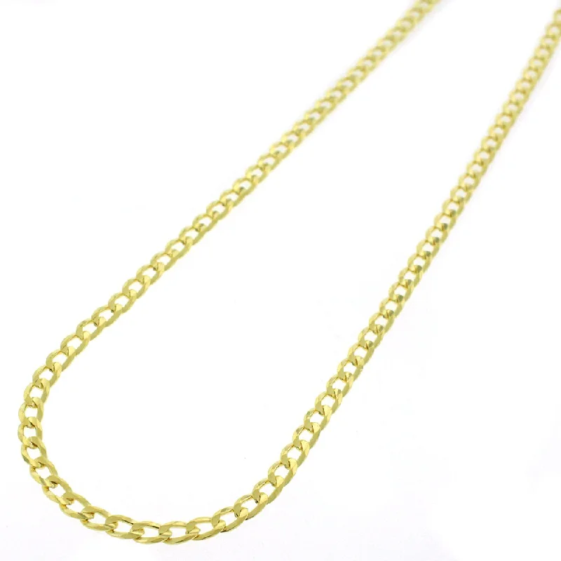 personalized pendant necklace for kids -Authentic Solid Sterling Silver 3mm Cuban Curb Link .925 ITProLux Yellow Gold Necklace Chains 16" - 30", Made In Italy