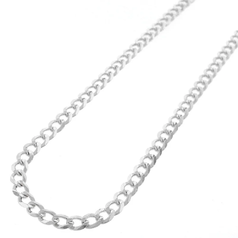 sun and moon pendant necklace -Authentic Solid Sterling Silver 4mm Cuban Curb Link .925 ITProLux Necklace Chains 16" - 30", Men & Women, Made In Italy