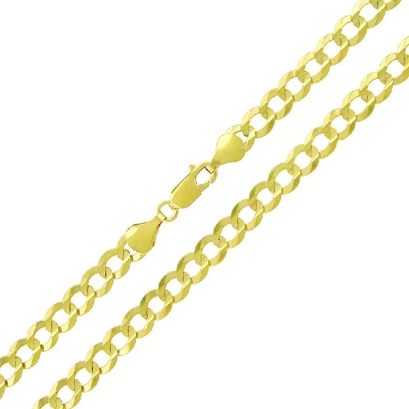 women’s heart pendant necklace -Authentic Solid Sterling Silver 6mm Cuban Curb Link .925 ITProLux Yellow Gold Necklace Chains 16" - 30", Made In Italy