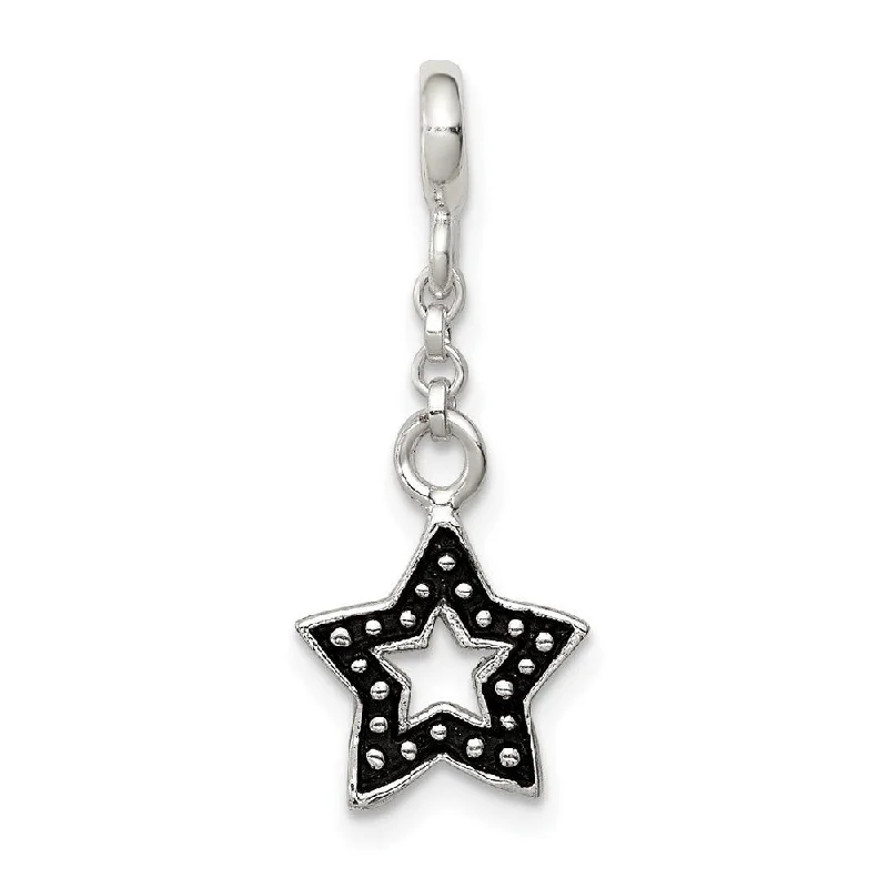 custom initials necklace -Diamond2Deal 925 Sterling Silver Enameled Star 1/2" Dangle Enhancer Pendant (L- 28 mm, W- 11 mm)