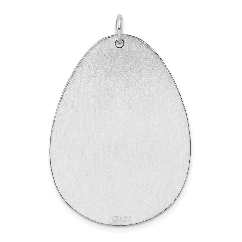 personalized gold necklace -Diamond2Deal 925 Sterling Silver Engraveable Polished Front Satin Back Disc Pendant (L- 44 mm, W- 29 mm)