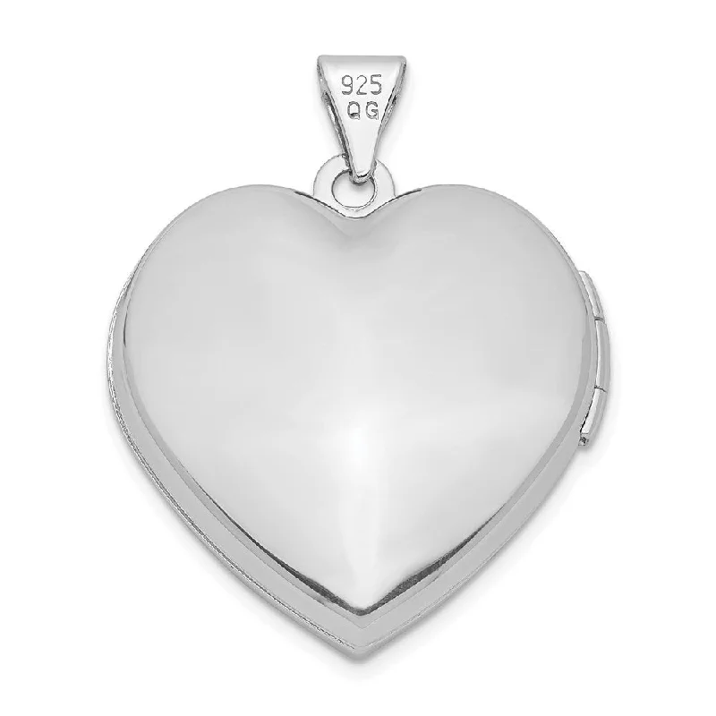 diamond choker necklace -Diamond2Deal 925 Sterling Silver Rhodium-plated 21mm Textured Heart Locket