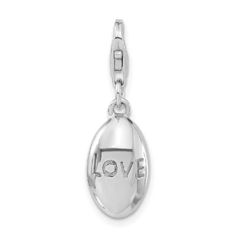 mother daughter necklace set -Diamond2Deal 925 Sterling Silver Rhodium-Plated 3-D Love Pendant (L- 16 mm, W- 8 mm)