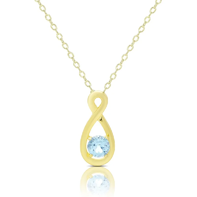 diamond choker necklace -Dolce Giavonna Gold Over Silver Blue Topaz and Diamond Accent Infinity Design Necklace