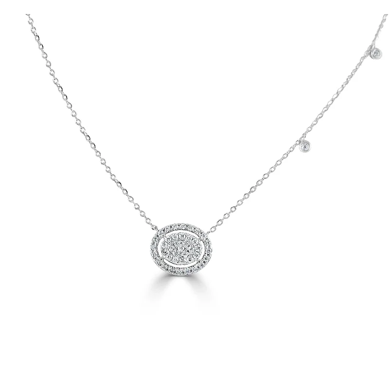 multi-strand gold necklace -Joelle Diamond Necklace 14K White Gold 1/5 ct tw