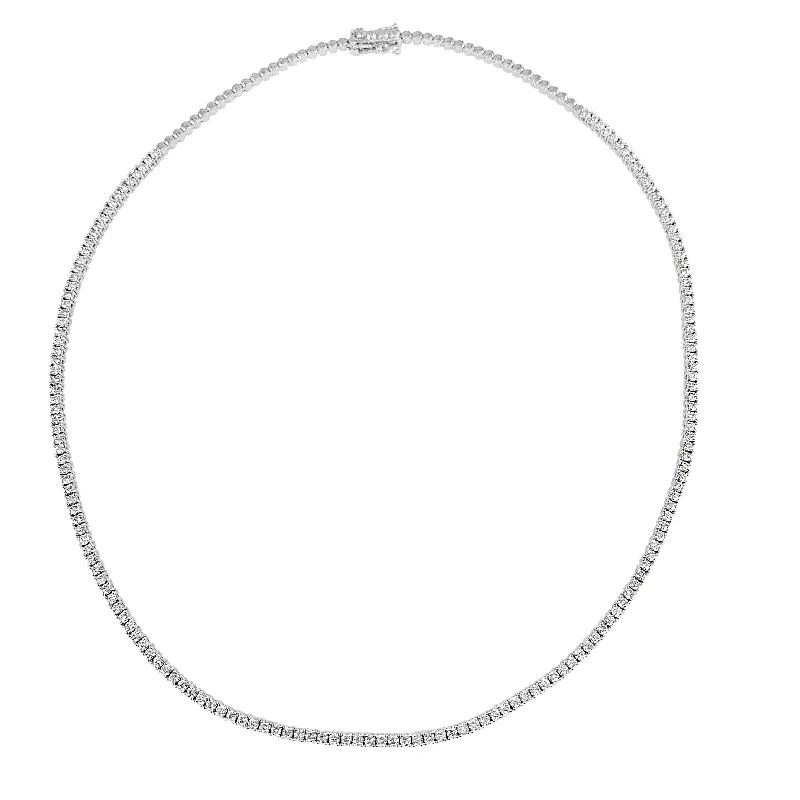 silver tassel necklace -Joelle Diamond Necklace 3 ct TDW 14K White Gold 16'' Inches