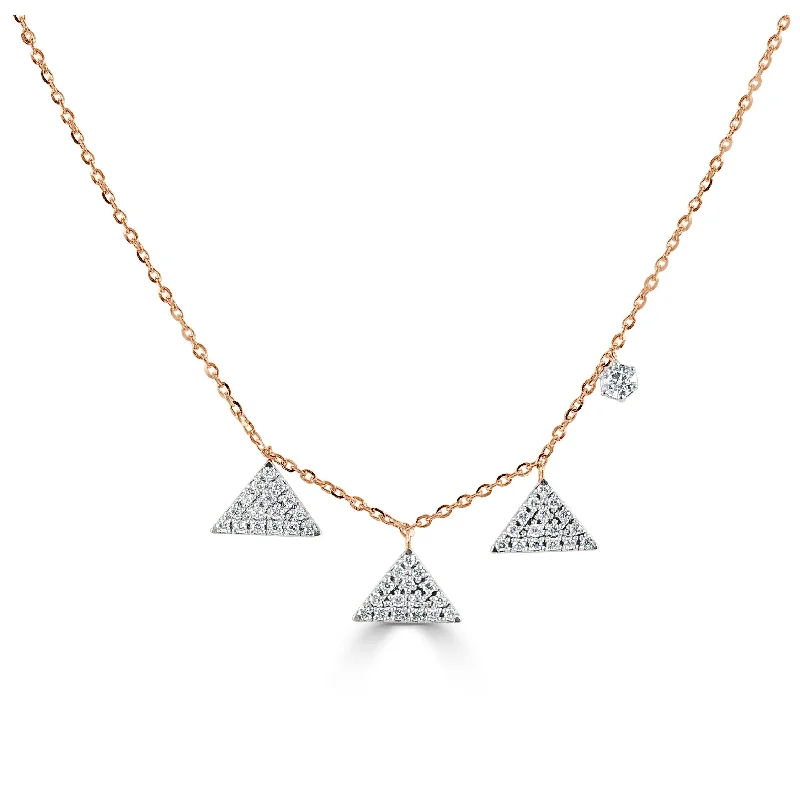 turquoise and silver necklace -Joelle Diamond Triangle Necklace 14K Gold 1/5ct TDW Adjustable 14"-18-inch Inch