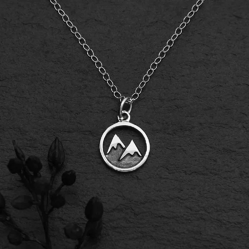 mother’s day necklace gift -18 Inch Snow Capped Mountain Necklace in SIlver