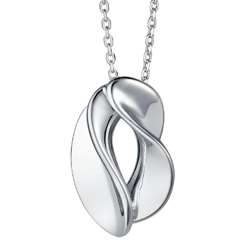 round pendant gemstone necklace -Sterling Silver Elegant Open Twist Pendant, Adjustable Chain