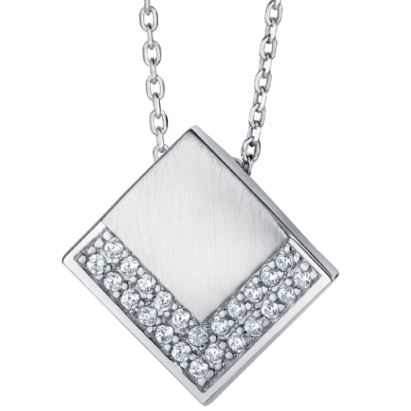 zodiac pendant necklace -Sterling Silver Geometric Floating Pendant, Adjustable Chain