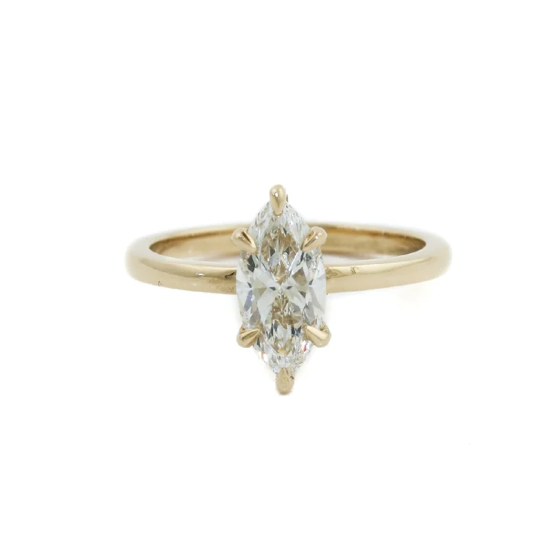 wedding rings with white gold and diamonds-14K Gold Marquise "Victoria" Solitaire Diamond Ring