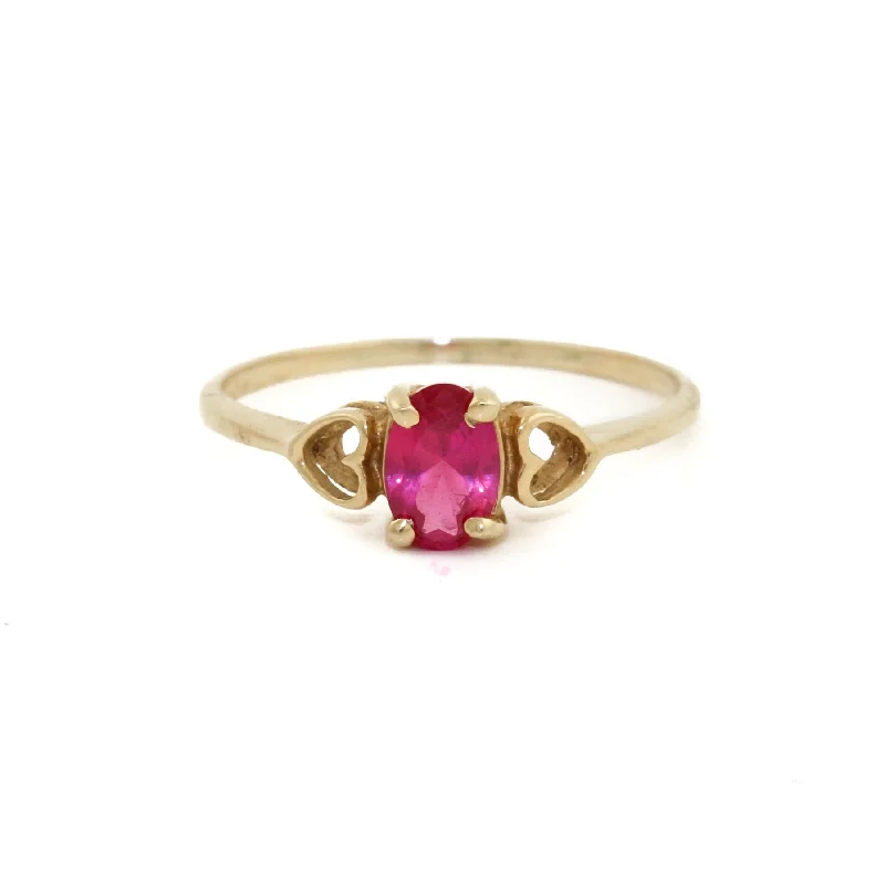 vintage engagement rings for men with diamonds-10k Gold x Rubellite Heart Ring