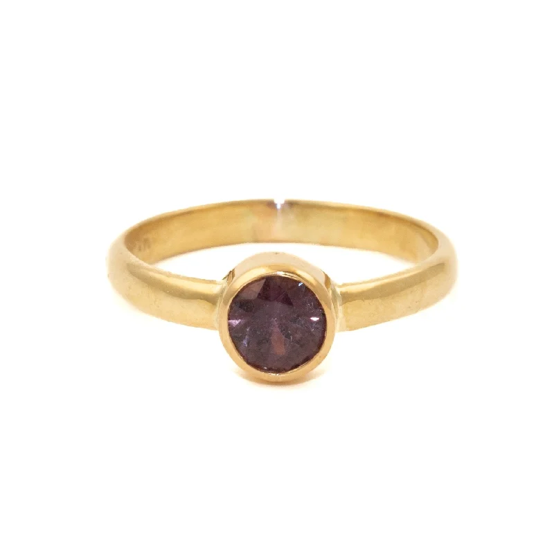 women’s gold rings with emeralds-14K Gold Purple Sapphire Ring