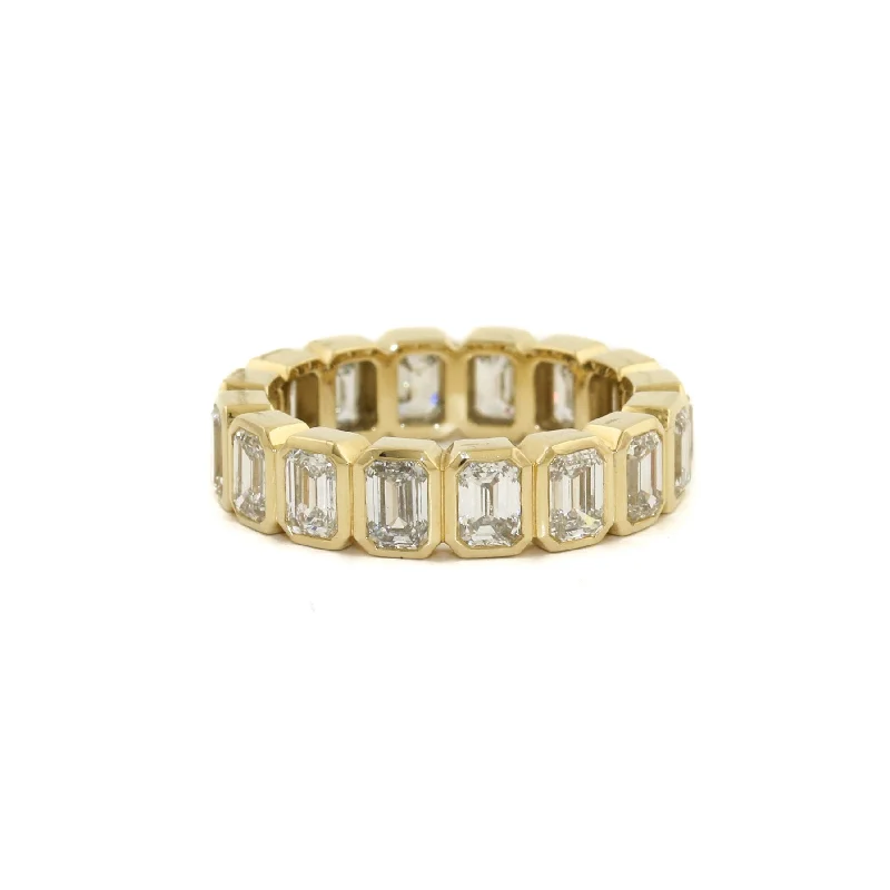 men’s engagement rings with black diamonds-14k Gold Emerald Cut Diamond Eternity Band