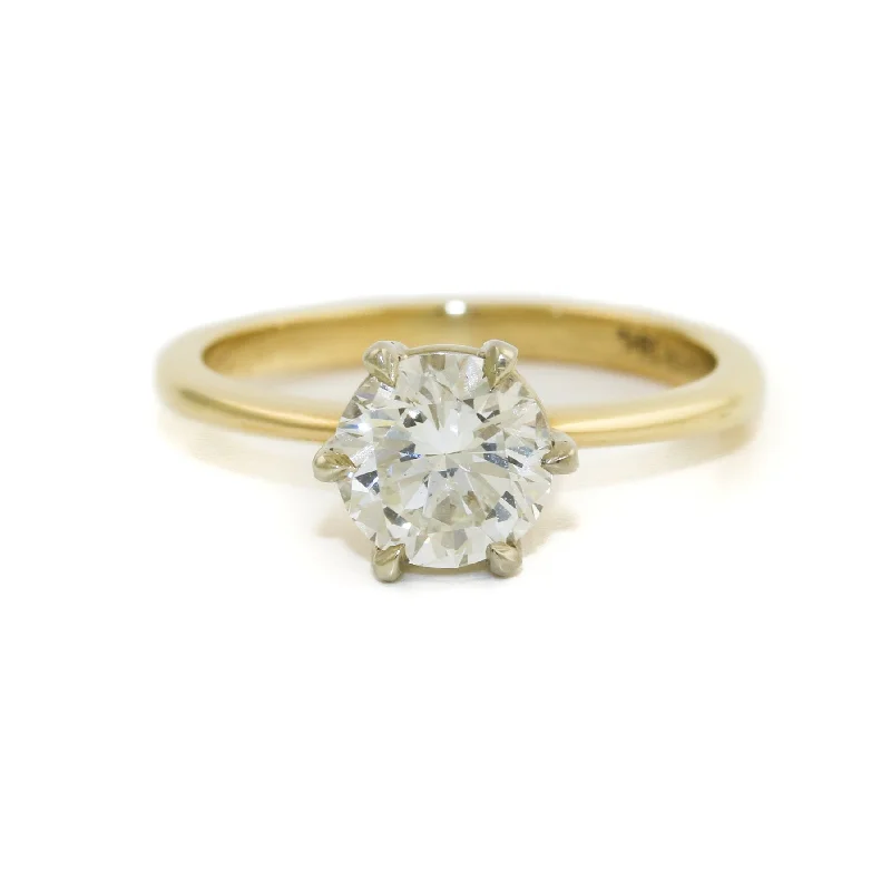 custom platinum rings for couples-14k Natural Solitaire Diamond